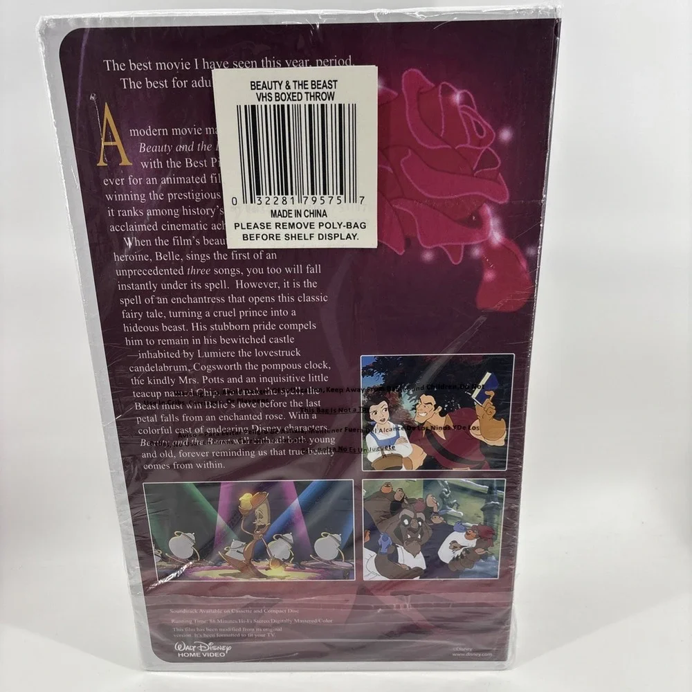 Disney Beauty and The Beast Oversized VHS Box Throw Blanket - 50
